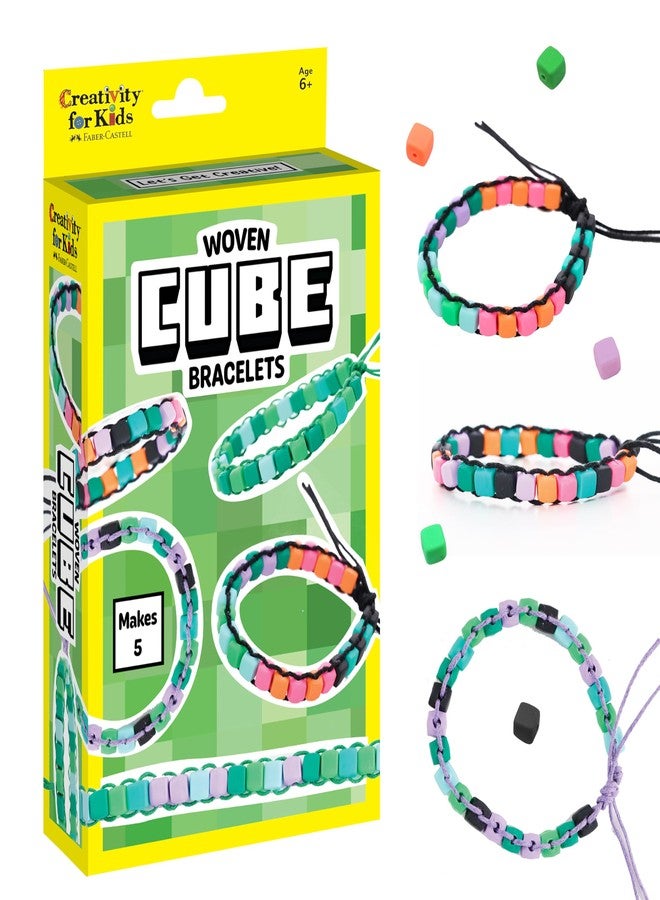 Creativity for Kids Woven Cube Bracelets Mini Kit | Make 5 Pixel-Inspired Bracelets with This STEAM Craft for Kids | Fun, Mess-Free Easter Basket Stuffers (Ages 6+) - Image 1